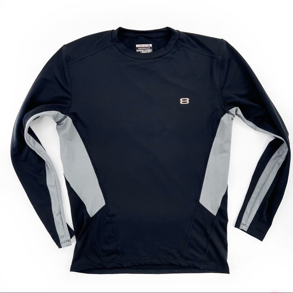 Layer 8 Performance Qwick-Dry Women's Black/Gray Long Sleeve 2-Tone Size Large
